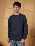 Campus Sutra Textured-Knit Pullover Sweater