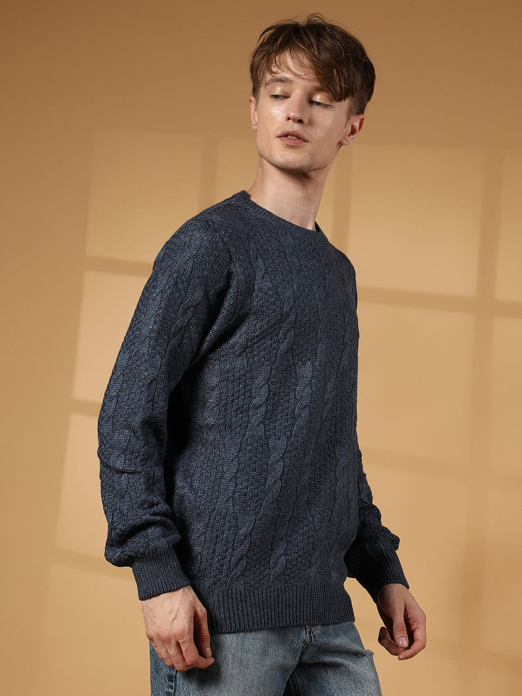 Campus Sutra Twist-Knit Pullover Sweater