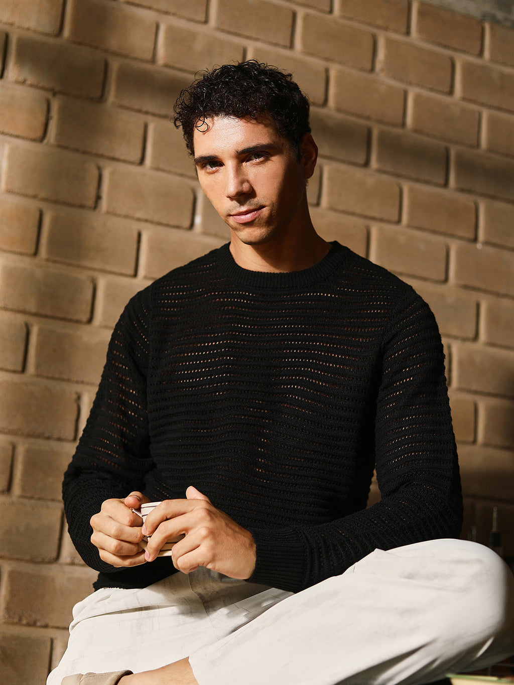 Campus Sutra Loose-Knit Pullover Sweater