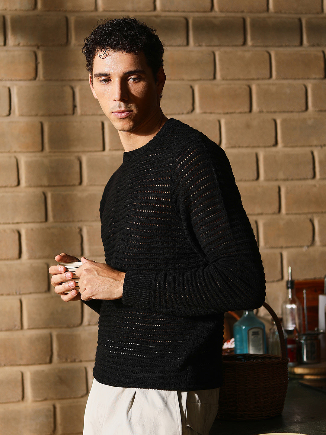 Campus Sutra Loose-Knit Pullover Sweater