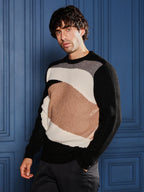 Campus Sutra Abstract-Jacquard Pullover Sweater