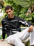 Campus Sutra Mono-Abstract Pullover Sweater