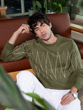 Campus Sutra Zigzag-Jacquard Pullover Sweater