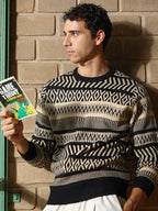 Campus Sutra Scandi-Jacquard Pullover Sweater