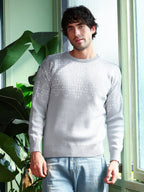 Campus Sutra Geometric-Block Imprint Pullover Sweater