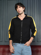 Campus Sutra Side-Panelled Zip-Front Sweatshirt