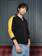 Campus Sutra Side-Panelled Zip-Front Sweatshirt