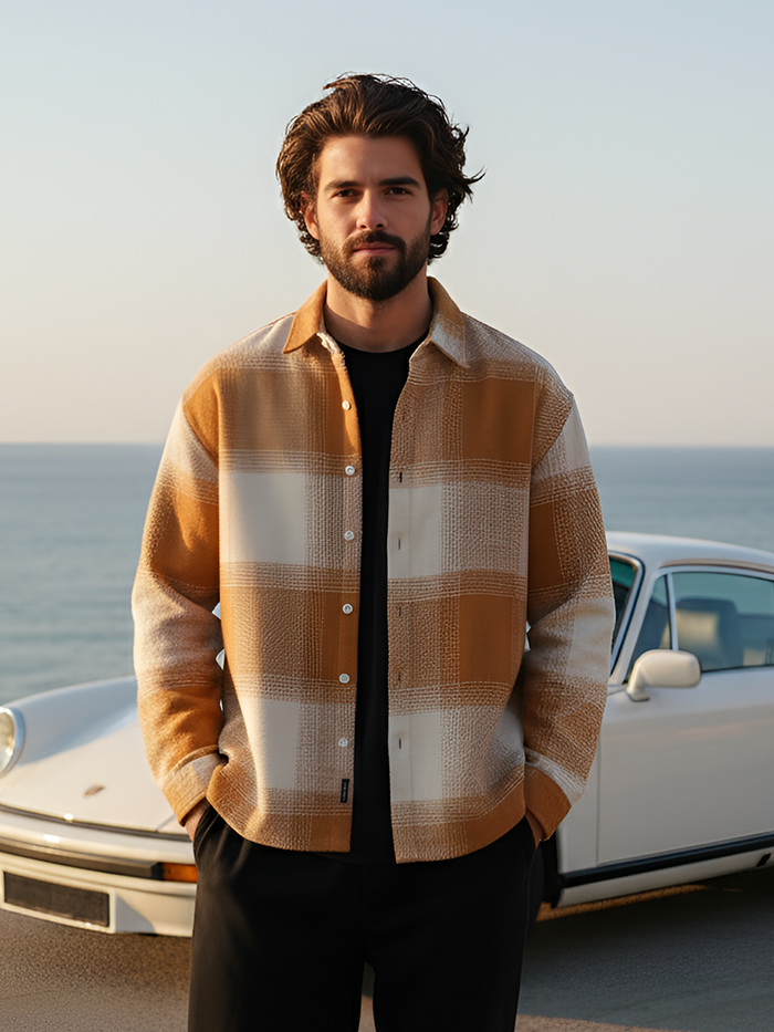 Campus Sutra Vignette-Checkered Oversized Shirt
