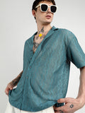Campus Sutra Oversized Zig-Zag Shirt