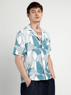 Campus Sutra Oversized Geometric Lined Shirt