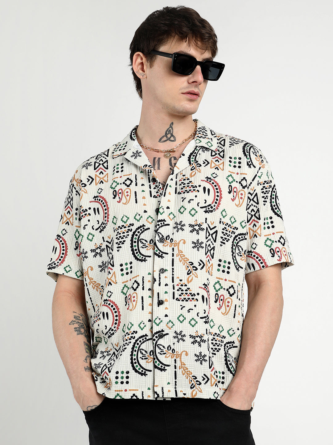 Campus Sutra Oversized Bohemian Shirt