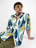 Campus Sutra Oversized Abstract Curves Shirt
