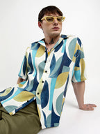 Campus Sutra Oversized Abstract Curves Shirt