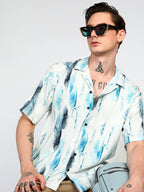 Campus Sutra Oversized Water Strokes Shirt