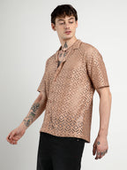 Campus Sutra Oversized Rhombus Shirt