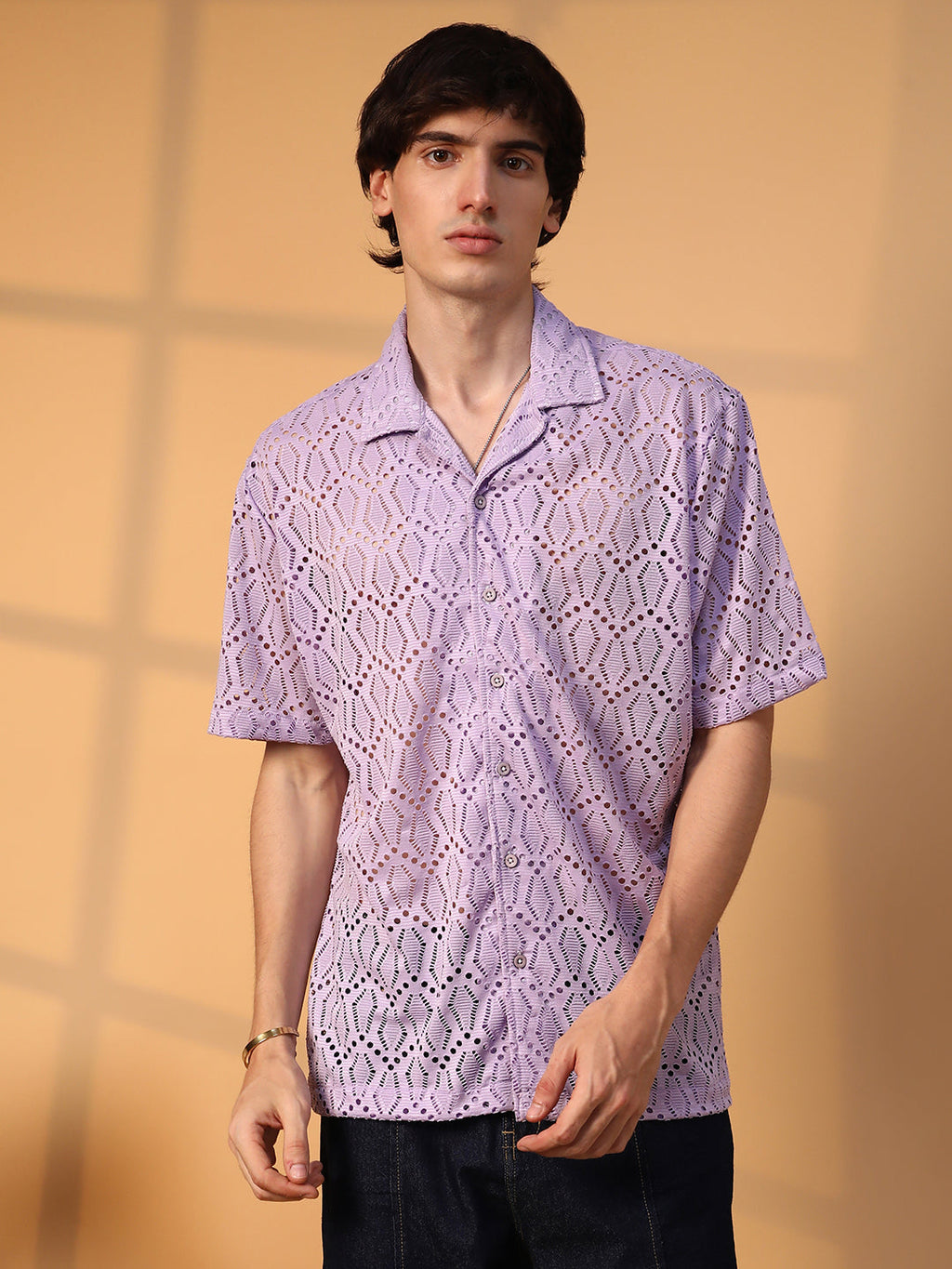 Campus Sutra Boho Knit Oversized Shirt