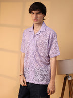 Campus Sutra Boho Knit Oversized Shirt