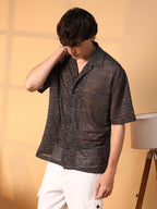 Campus Sutra Conoid Knit Oversized Shirt