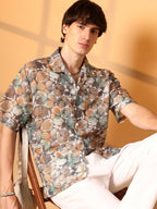 Campus Sutra Pebble Knit Oversized Shirt