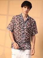 Campus Sutra Overlap Knit Oversized Shirt