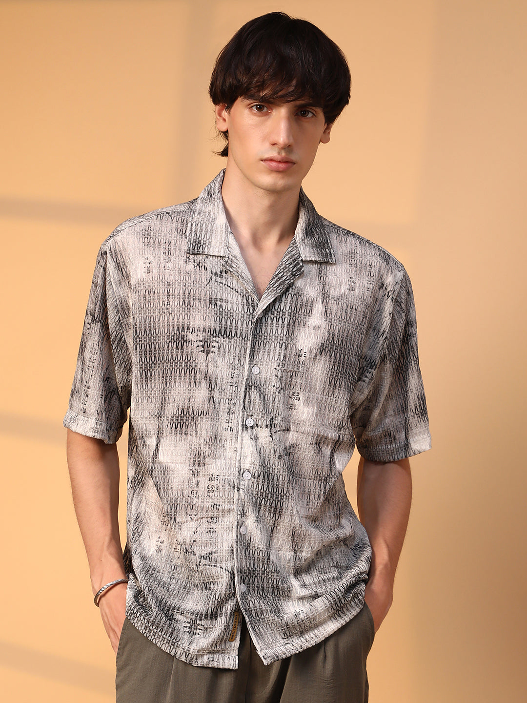 Campus Sutra Faded Woven Oversized Shirt