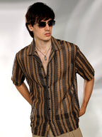 Campus Sutra Multitrack Knit Oversized Shirt