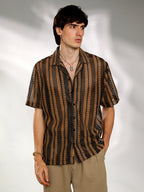 Campus Sutra Multitrack Knit Oversized Shirt