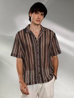 Campus Sutra Multitrack Knit Oversized Shirt