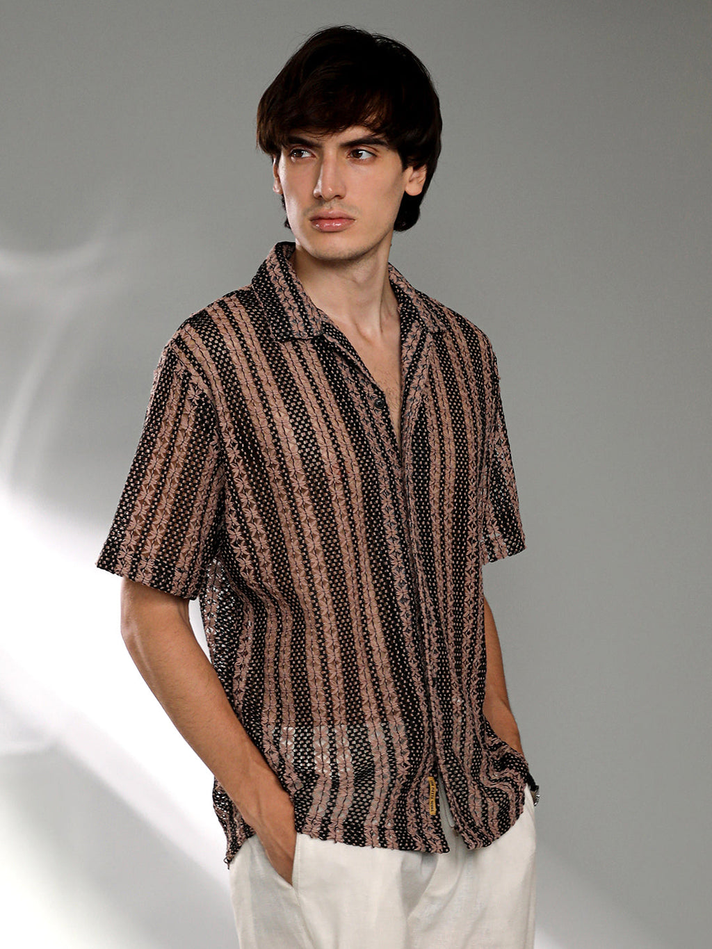 Campus Sutra Multitrack Knit Oversized Shirt