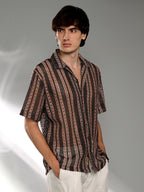 Campus Sutra Multitrack Knit Oversized Shirt