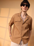 Campus Sutra Tactile-Lined Oversized Shirt