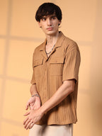 Campus Sutra Tactile-Lined Oversized Shirt