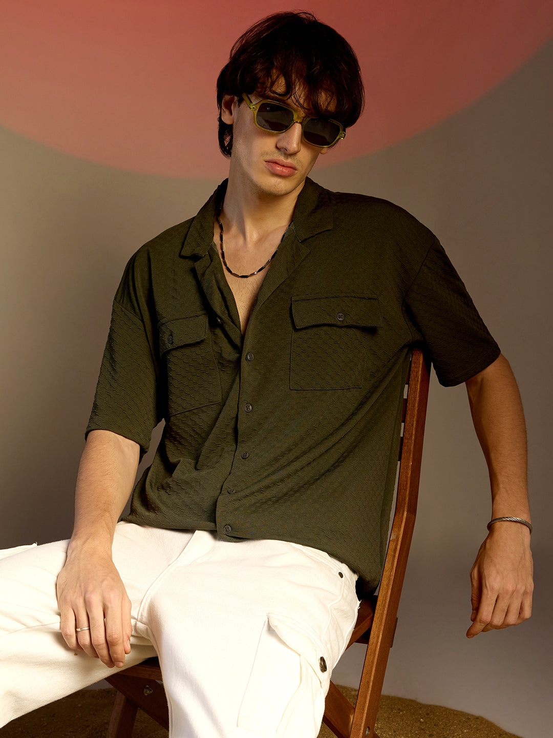 Campus Sutra Cubic Utility Oversized Shirt