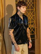 Campus Sutra Patent Solid Shirt