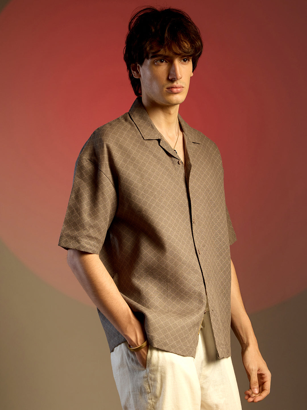 Campus Sutra Quad-Lined Oversized Shirt