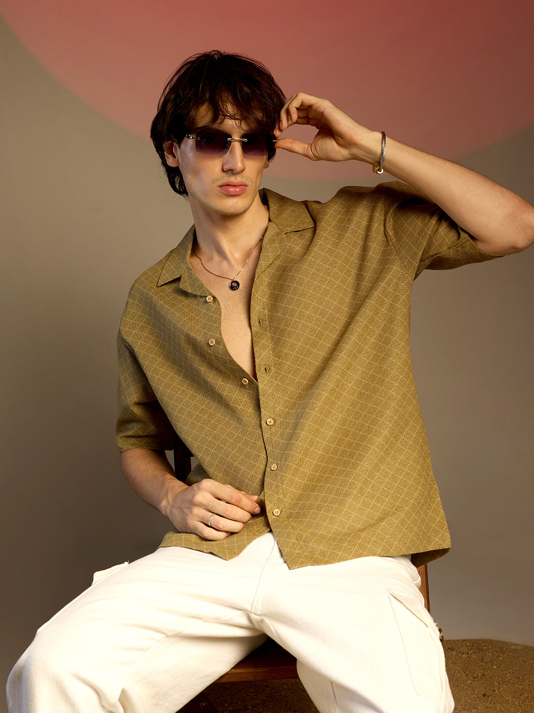 Campus Sutra Quad-Lined Oversized Shirt