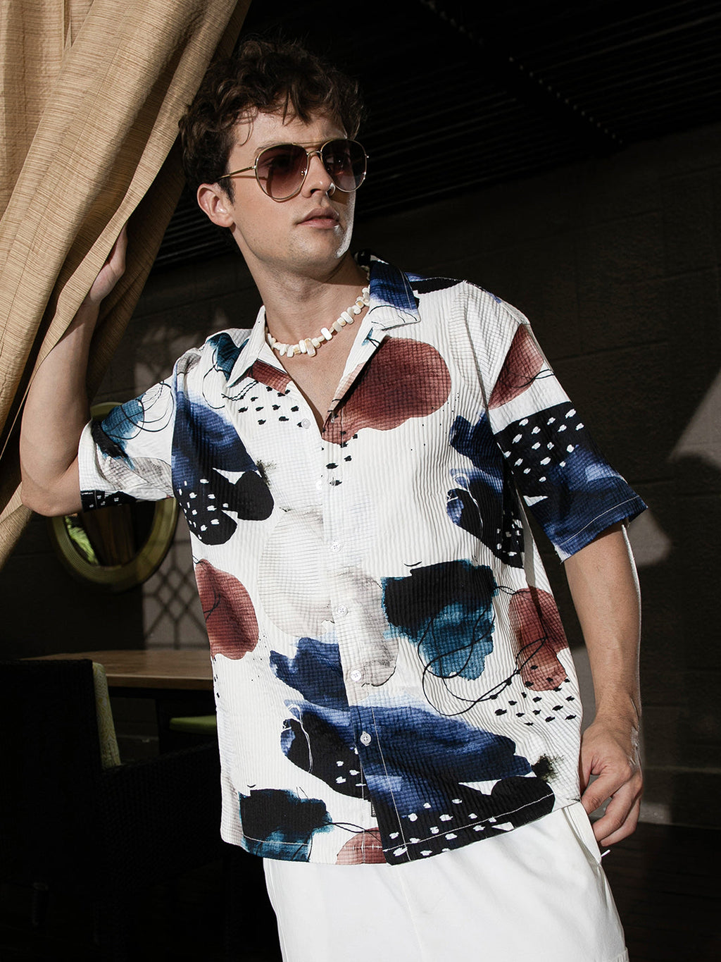 Campus Sutra Abstract Blob Oversized Shirt
