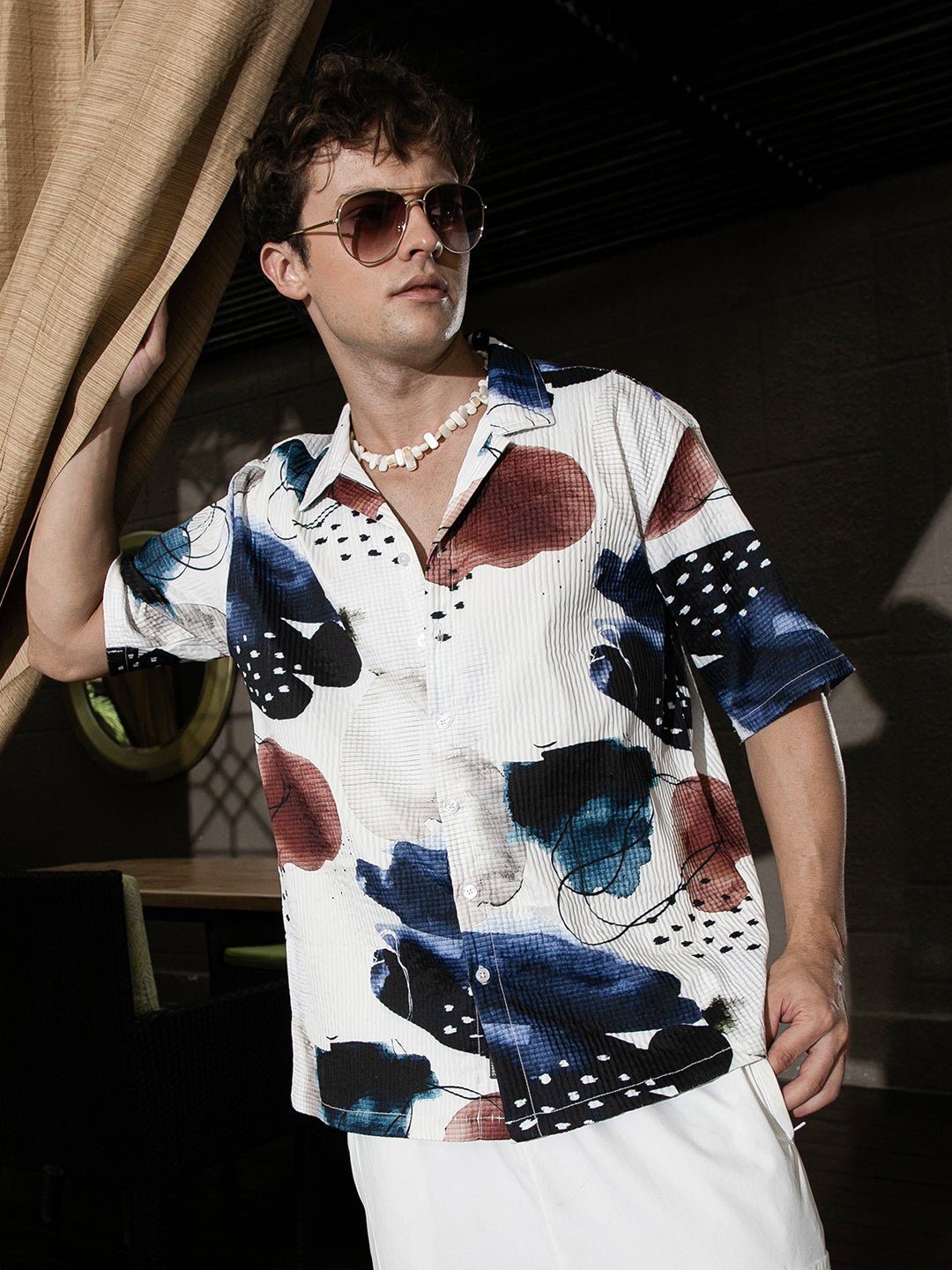 Campus Sutra Abstract Blob Oversized Shirt