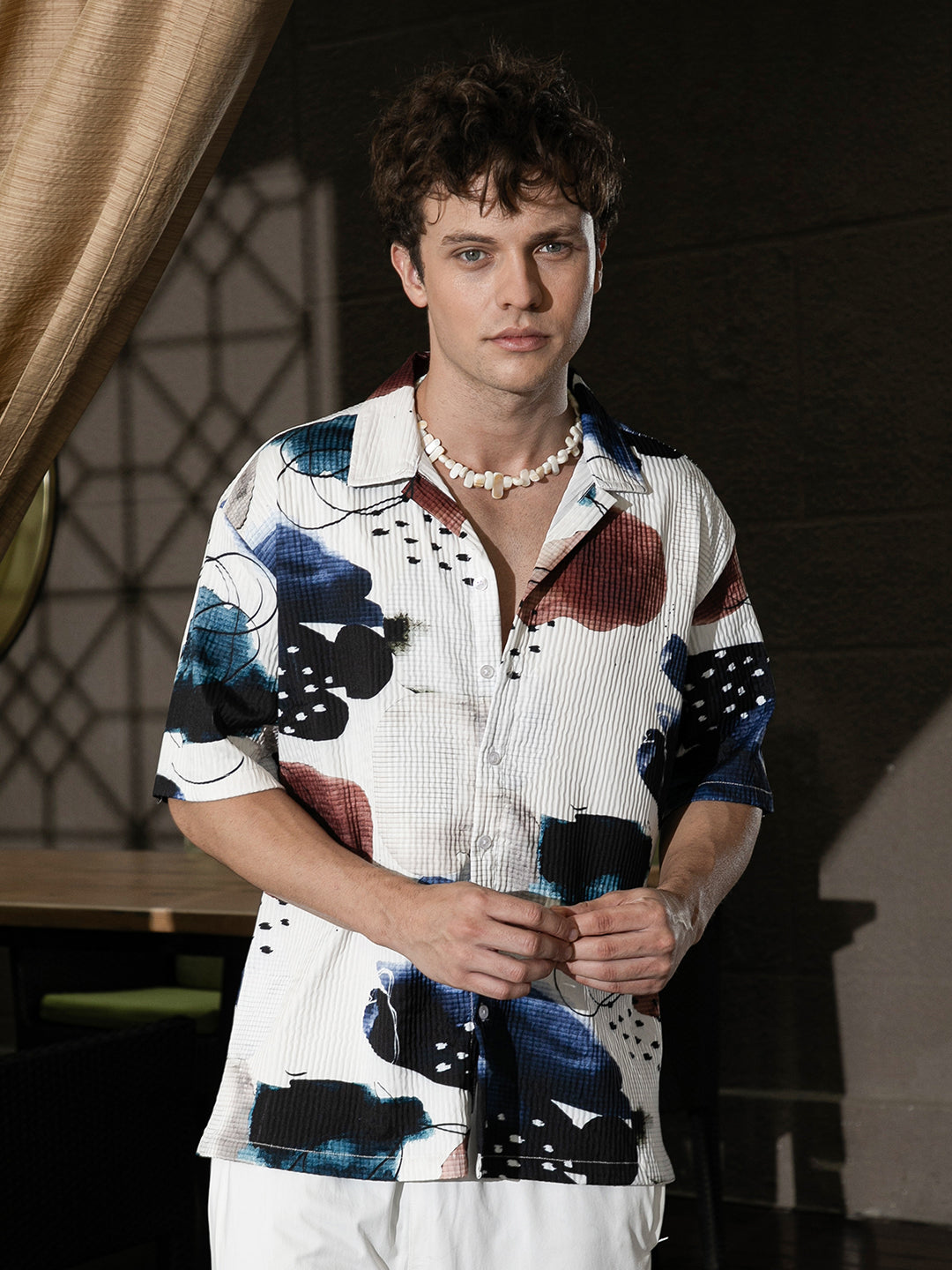 Campus Sutra Abstract Blob Oversized Shirt