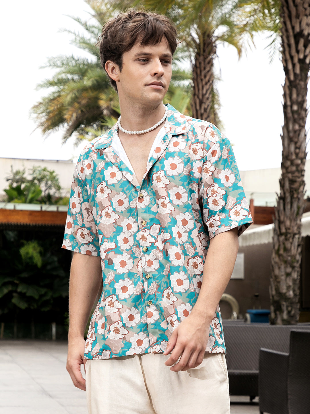Campus Sutra Flora-Block Oversized Shirt