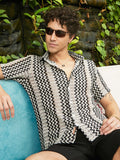 Campus Sutra Zigzag-Knit Shirt