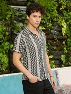 Campus Sutra Zigzag-Knit Shirt