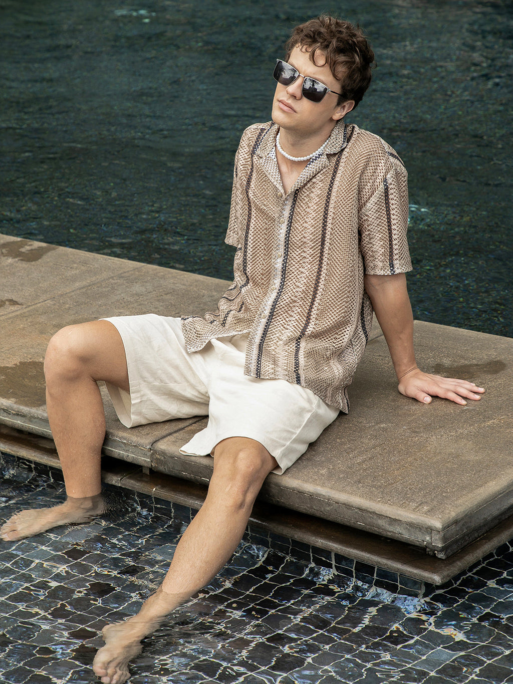 Campus Sutra Striped Knit Oversized Shirt