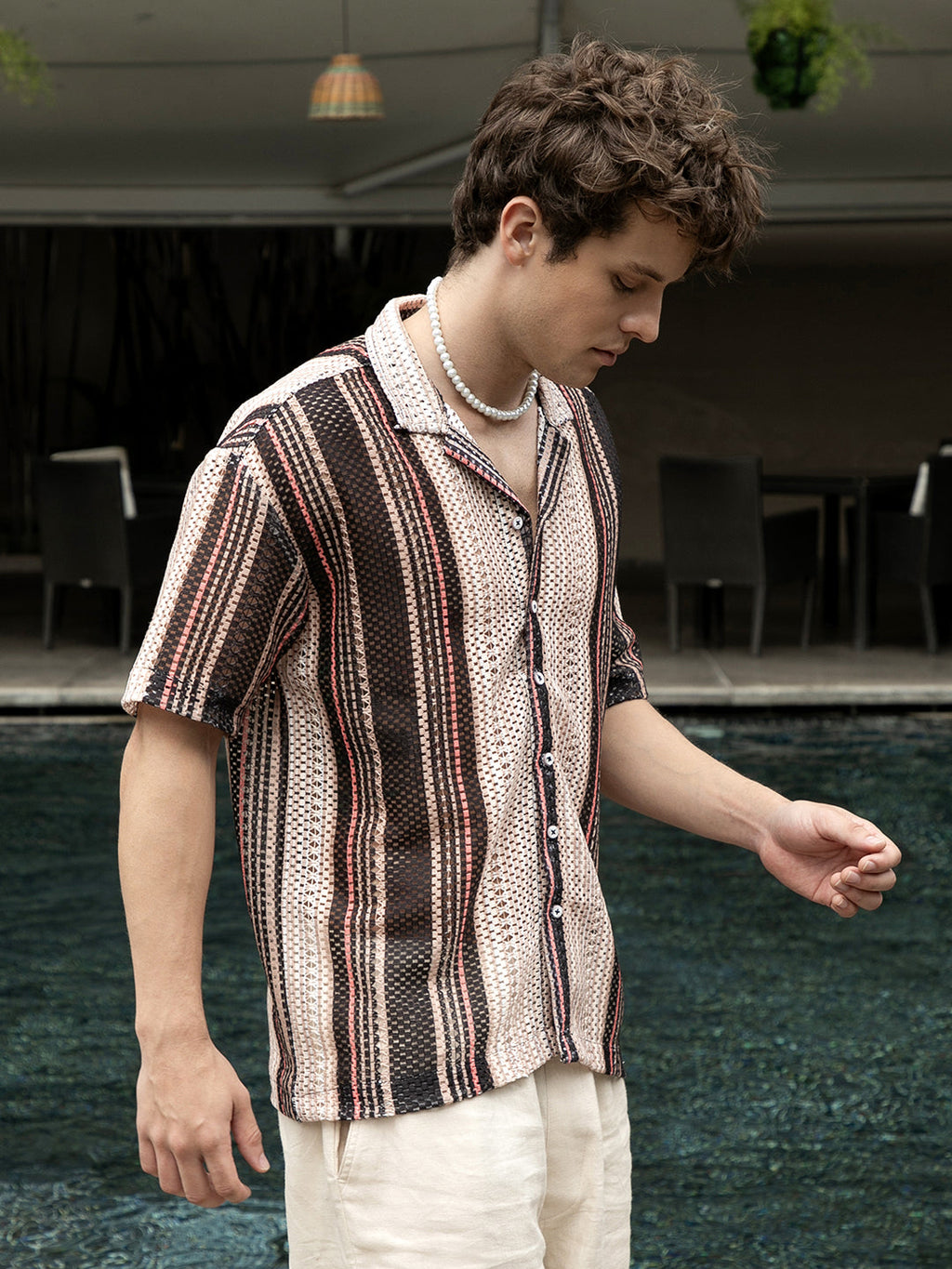 Campus Sutra Multitrack Knit Oversized Shirt