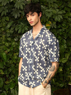 Campus Sutra Dice Mesh Oversized Shirt