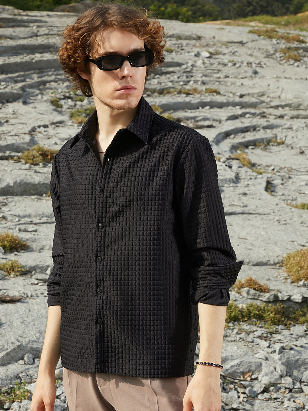 Campus Sutra Quad-Tactile Oversized Shirt