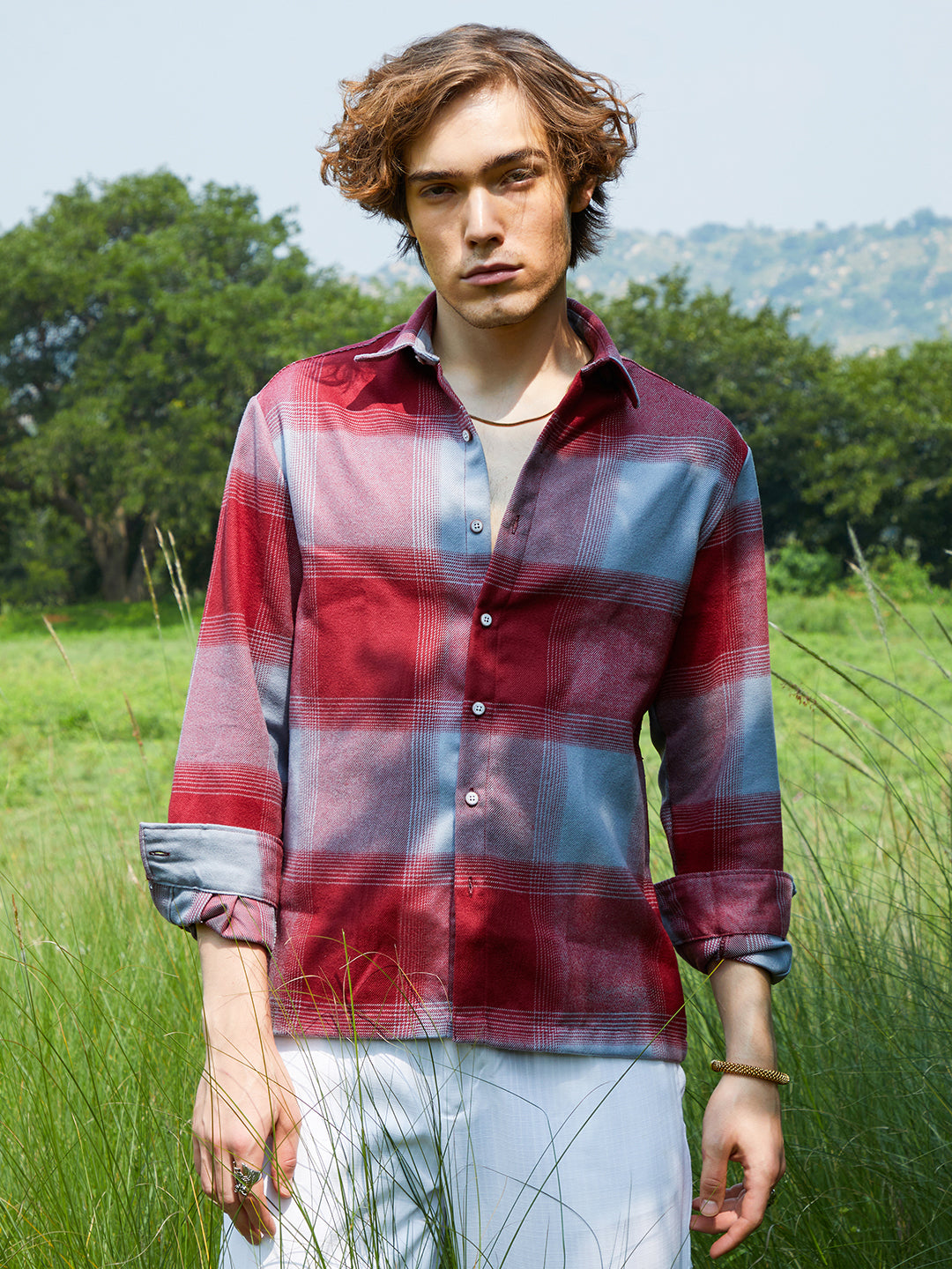 Campus Sutra Vignette-Checkered Oversized Shirt