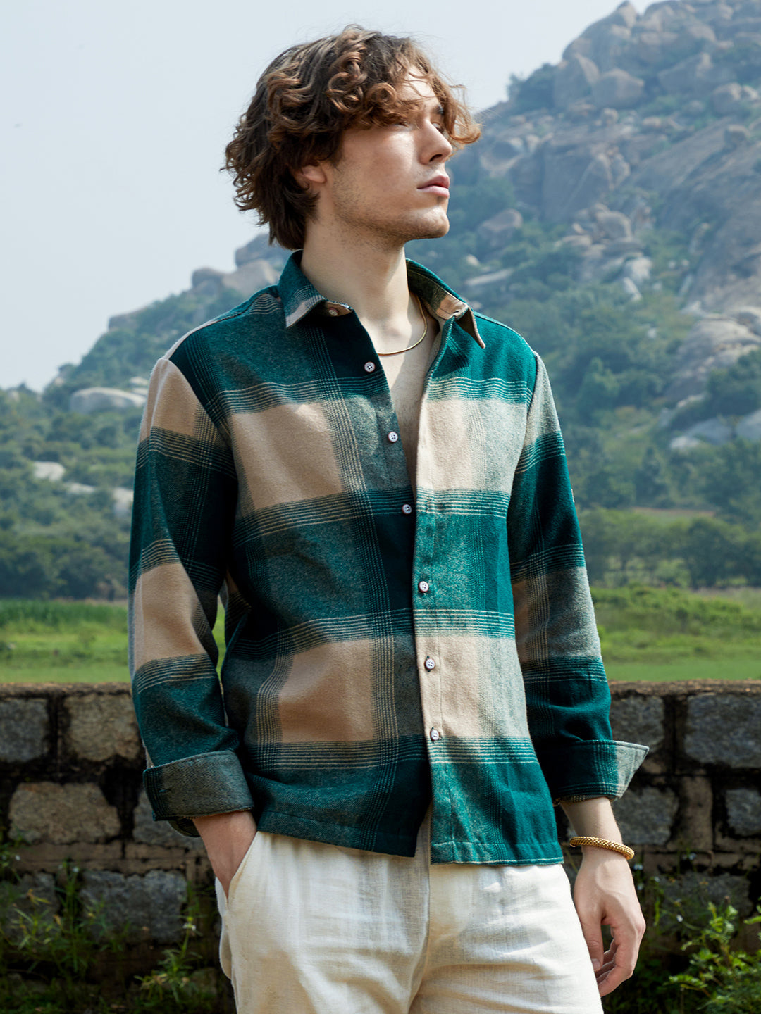 Campus Sutra Vignette-Checkered Oversized Shirt
