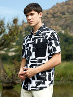 Campus Sutra Imprint Oversized Shirt