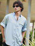 Campus Sutra Satin-Utility Oversized Shirt